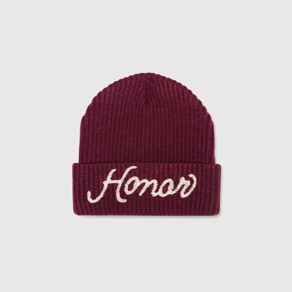 NEW HONOR THE GIFT men's heavy knit beanie in berry